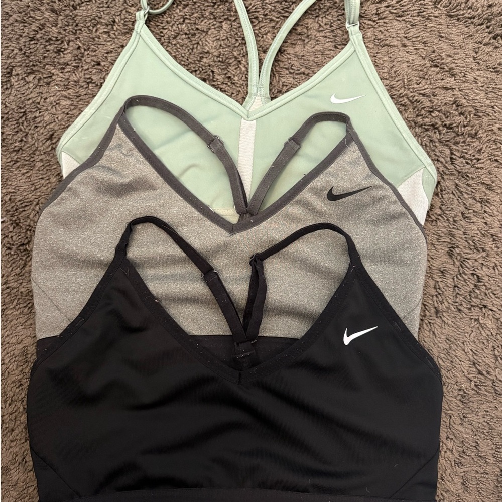 Nike Women's Indy Bra Set - Black, Gray, and Green